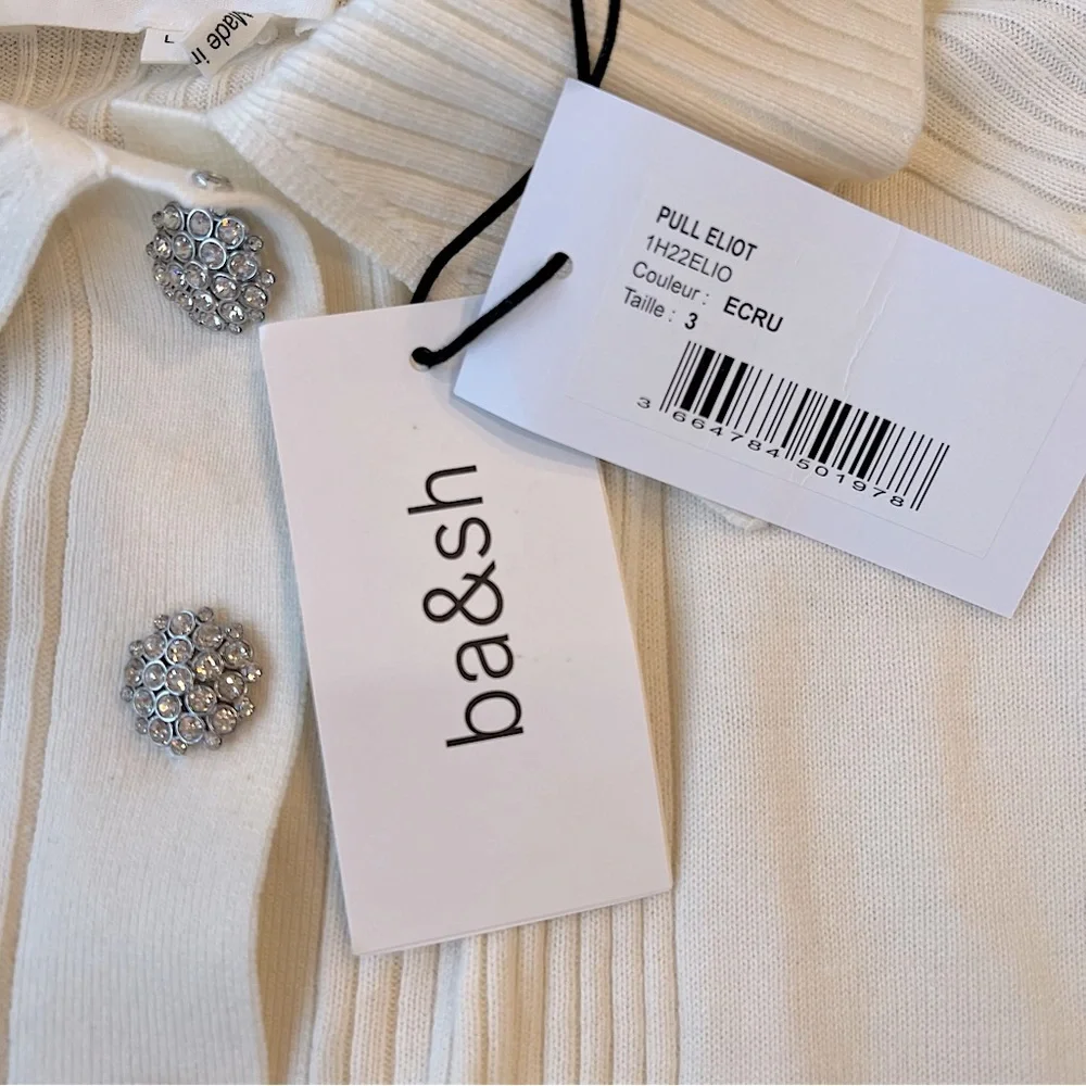 ba&sh White Ribbed Knit Top - Picture 6 of 8